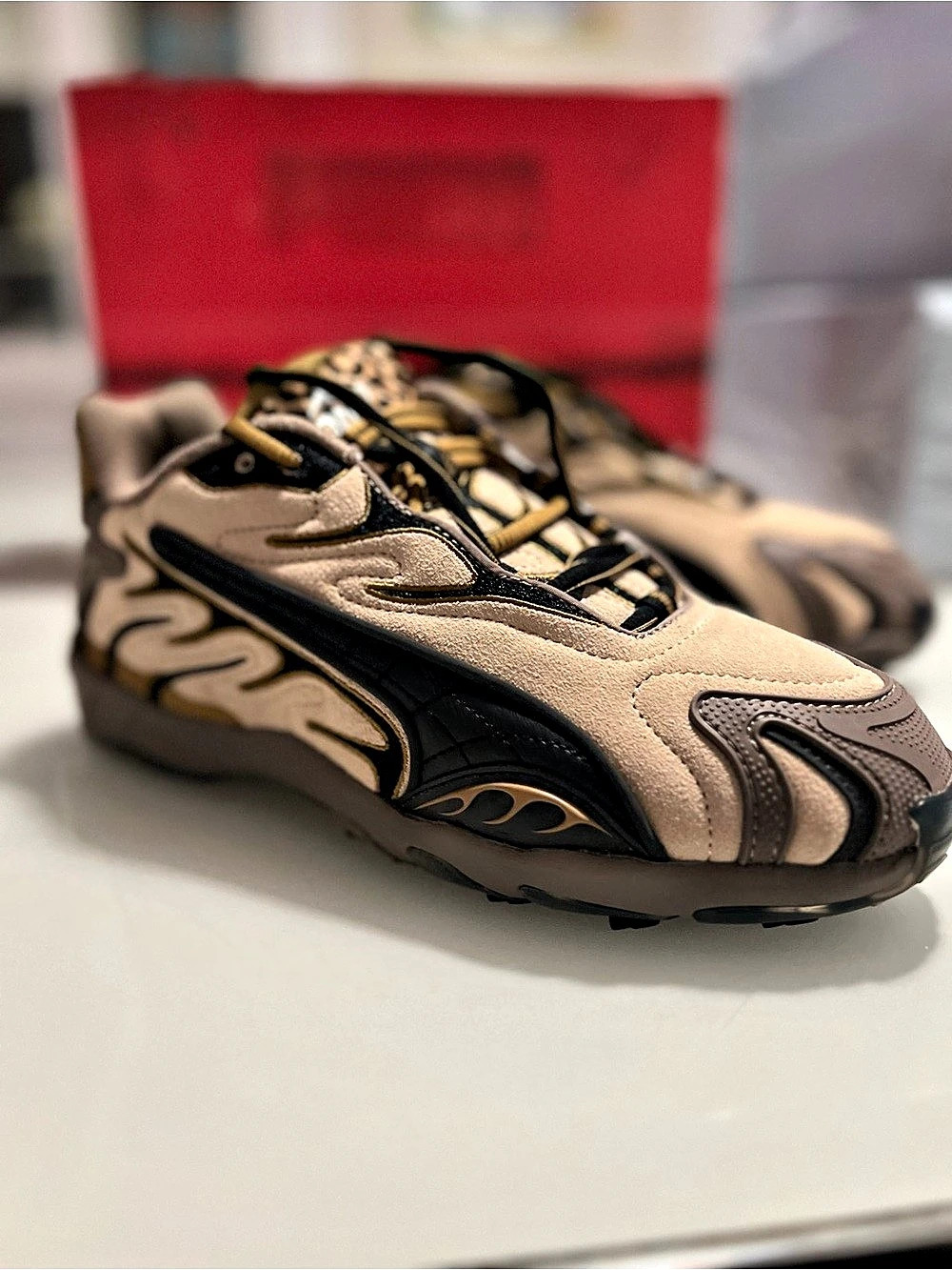 Puma Rocky Sneakers in Brown & Black US 8